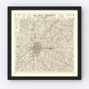 Allen County Vintage Map 1935
