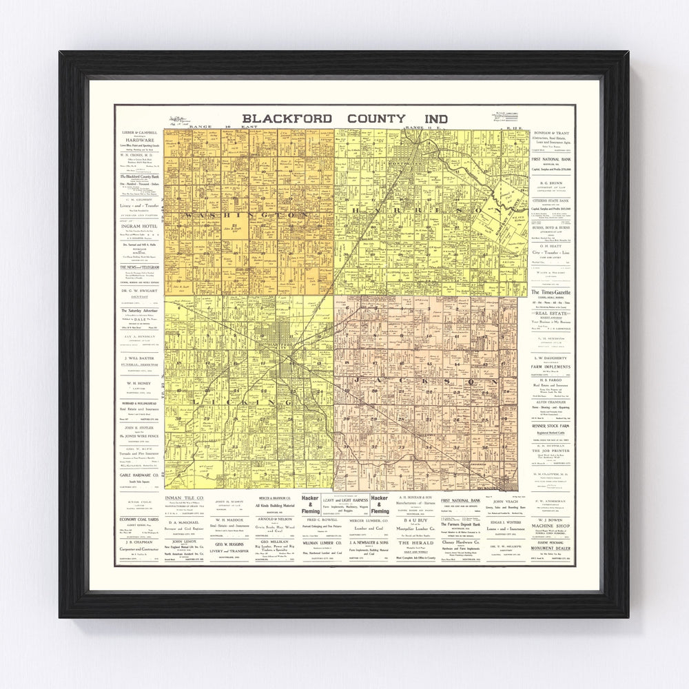 Blackford County Vintage Map 1905
