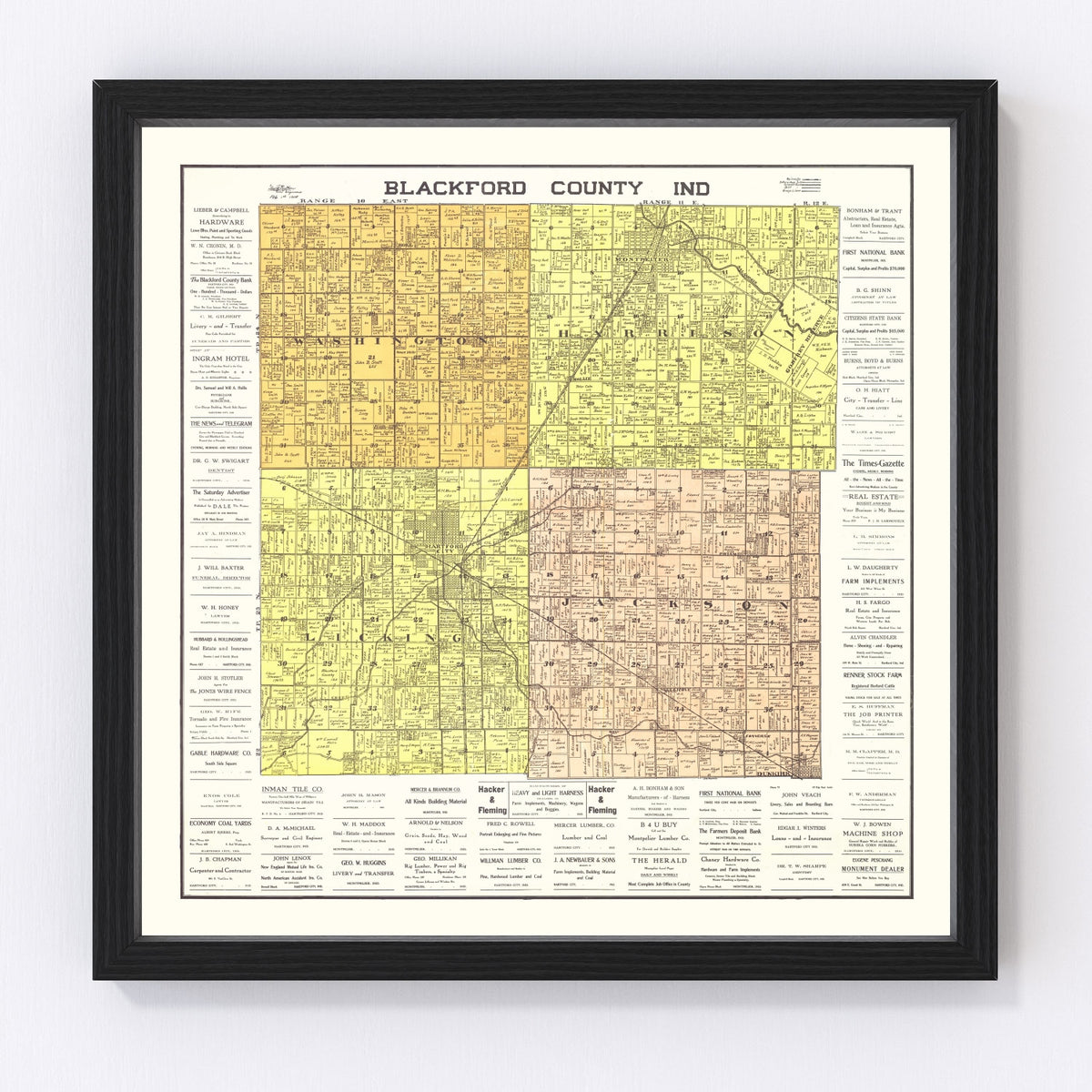 Blackford County Vintage Map 1905
