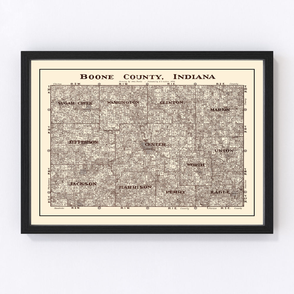 Boone County Vintage Map 1936