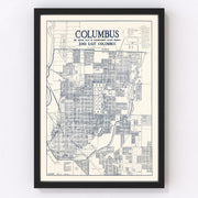 Columbus Vintage Map 1930