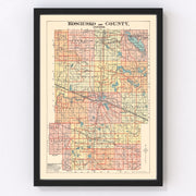 Kosciusko County Vintage Map 1908