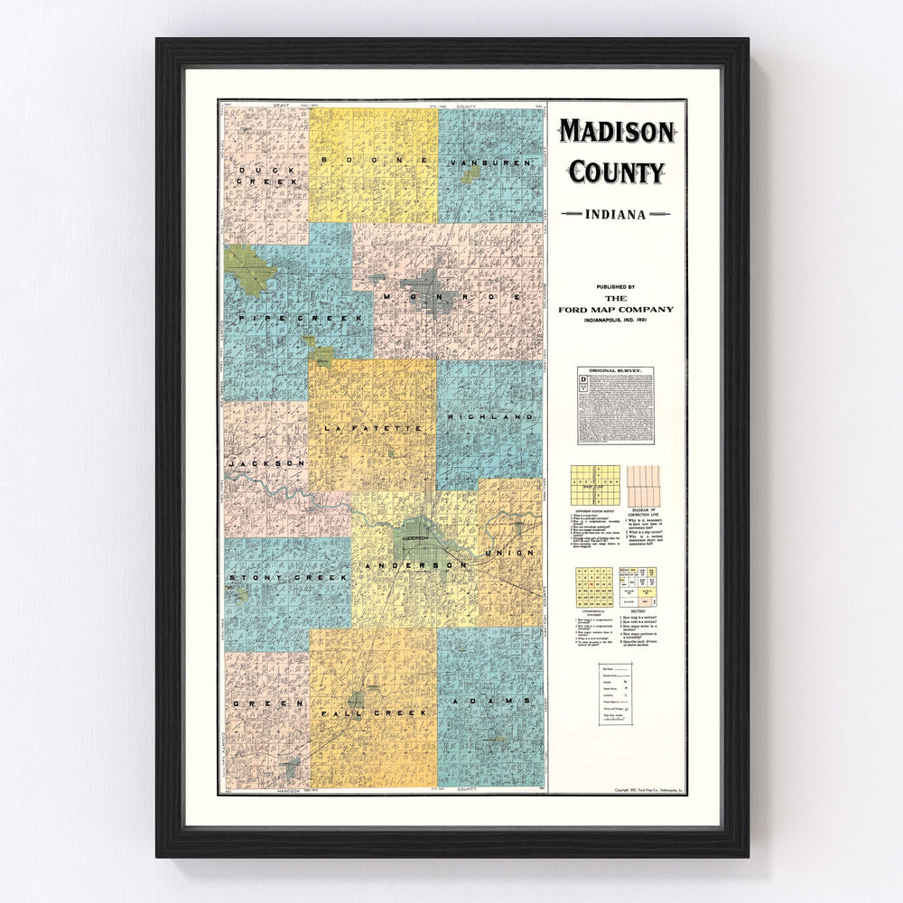 Madison County Vintage Map 1921
