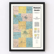 Madison County Vintage Map 1921