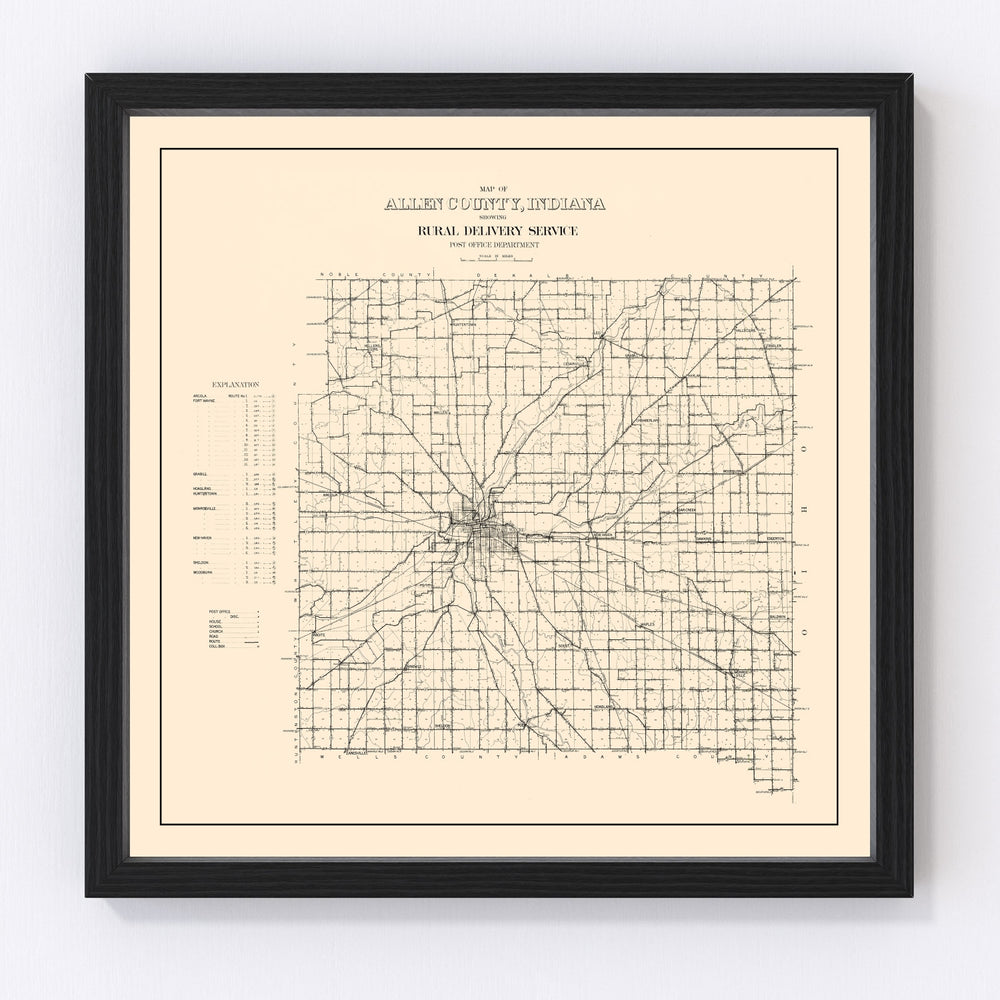Allen County Vintage Map 1910