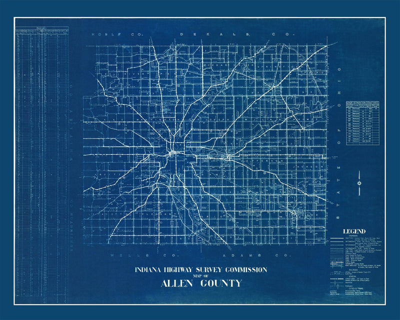 Size comparison using Vintage Map of Allen County, Indiana 1936