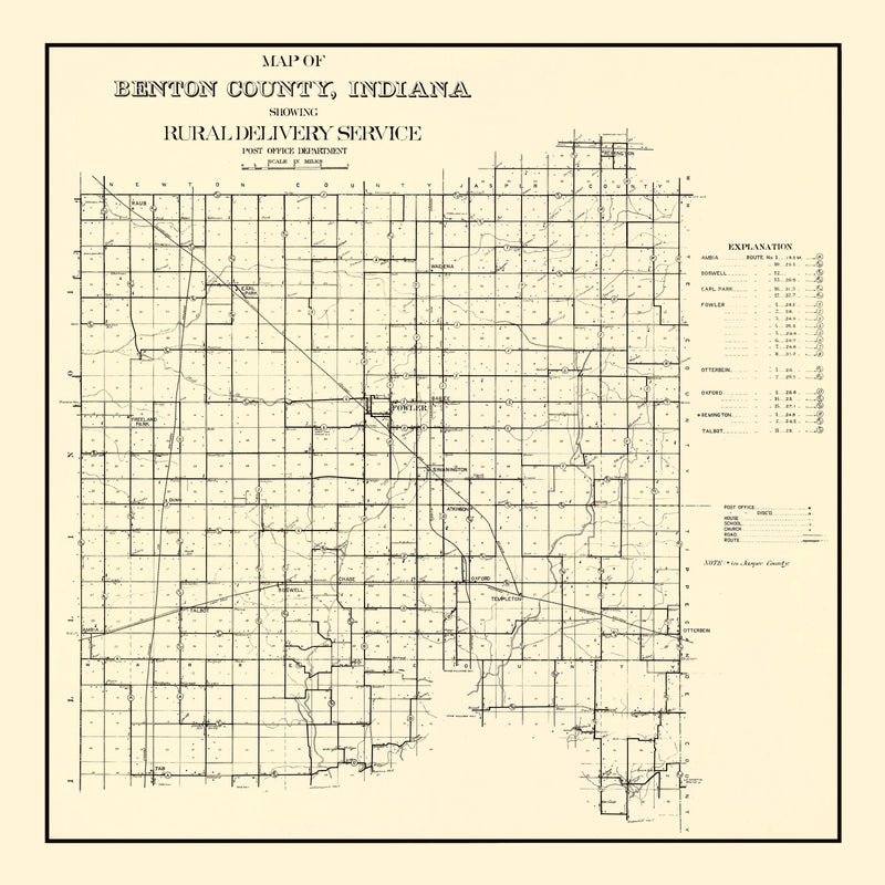 Size comparison using Vintage Map of Benton County, Indiana 1909