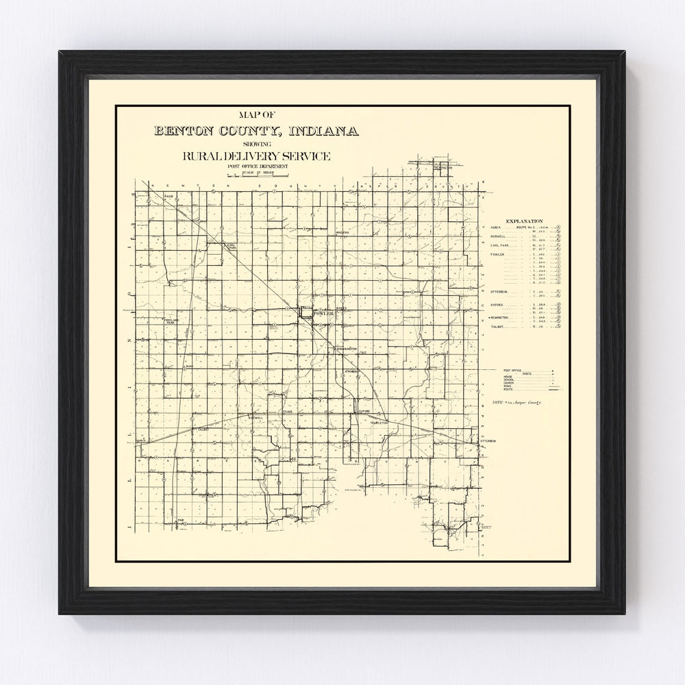 Benton County Vintage Map 1909