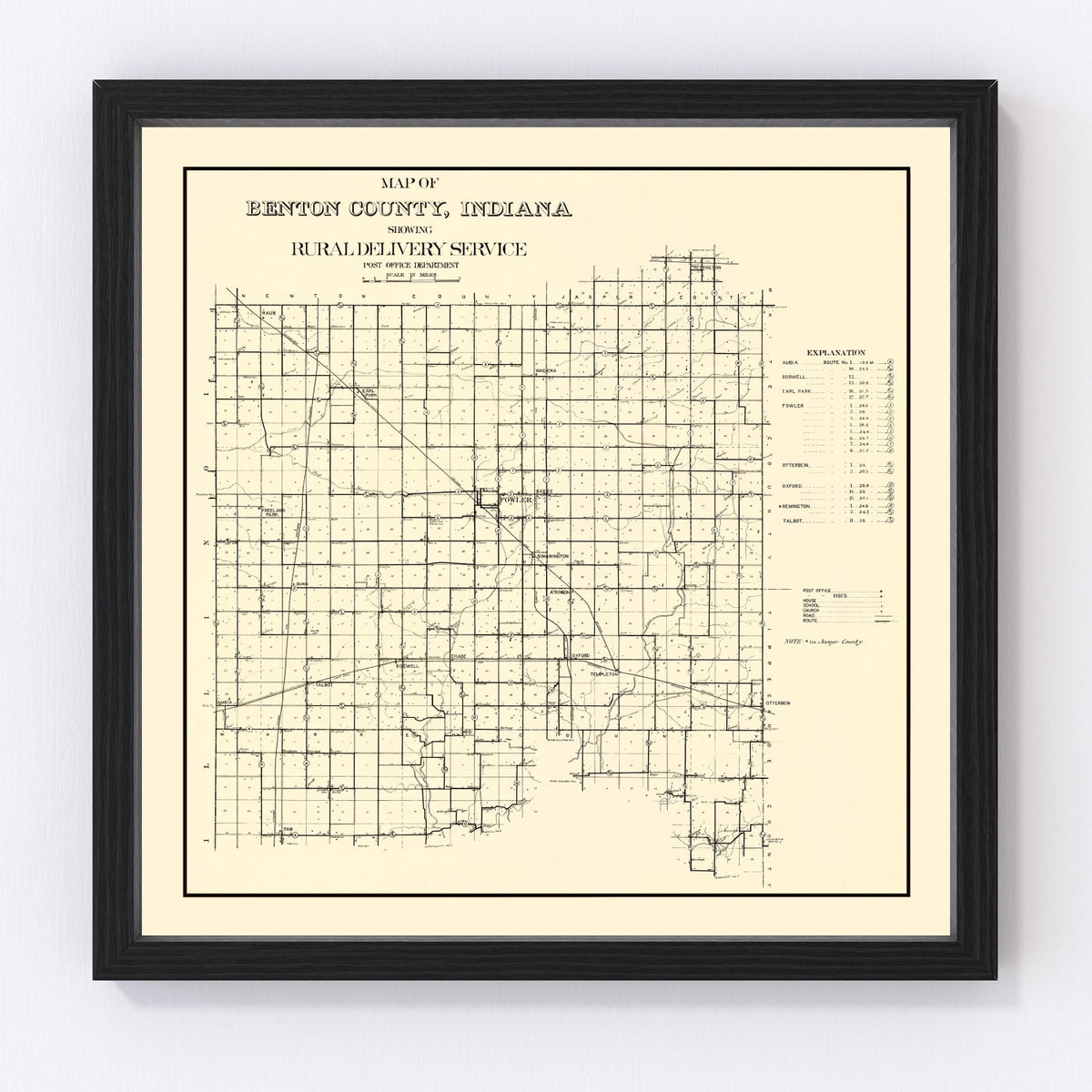 Benton County Vintage Map 1909