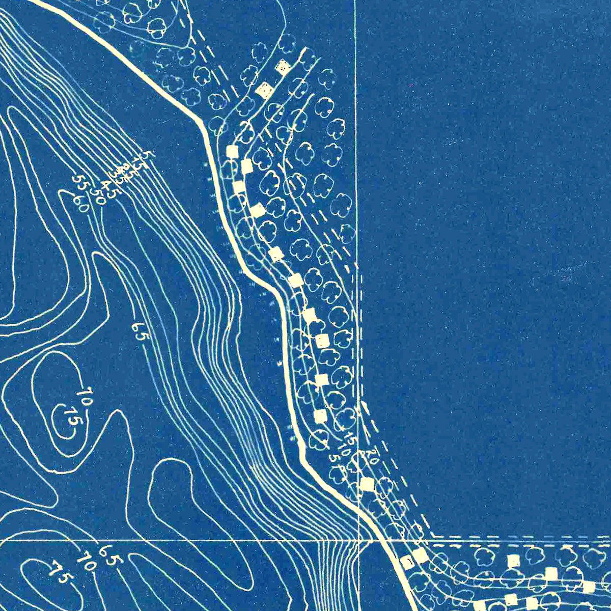 Restored historic details from the 1925 body of water map of County, Indiana