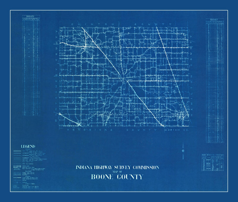 Size comparison using Vintage Map of Boone County, Indiana 1936