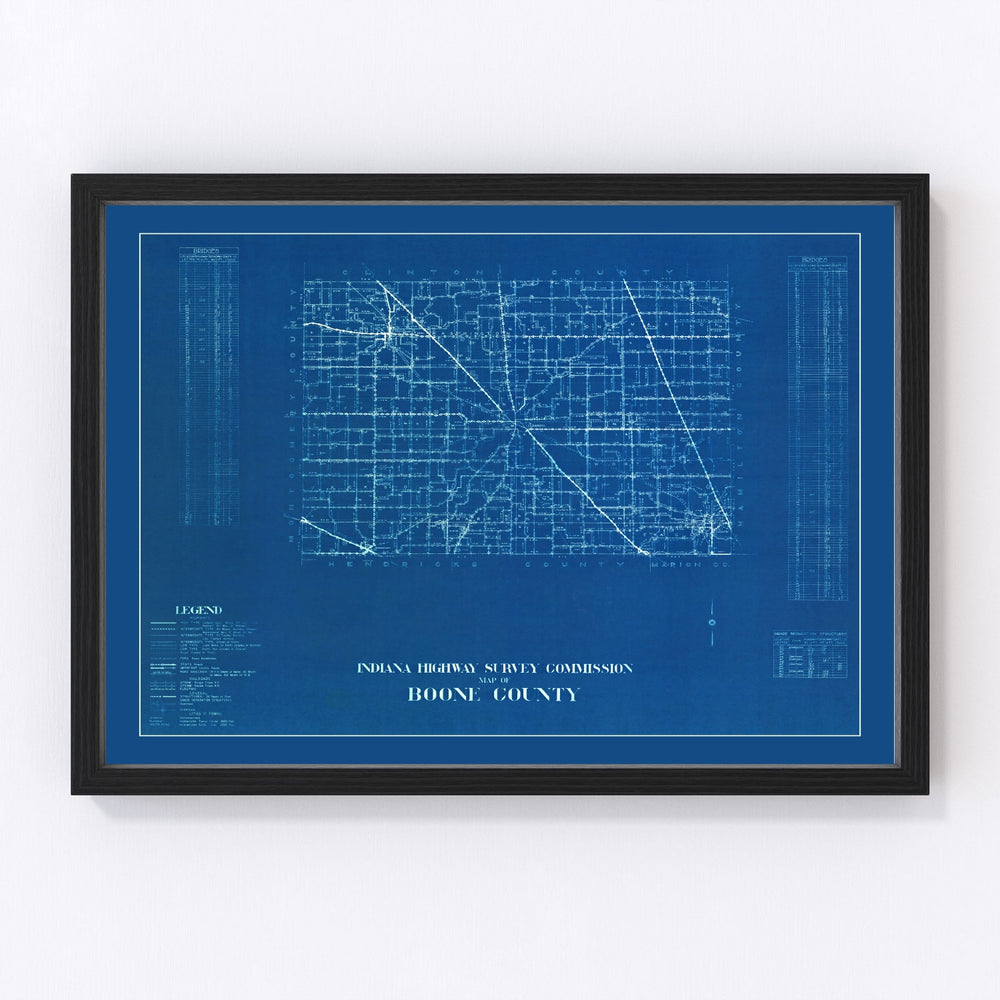 Boone County Vintage Map 1936