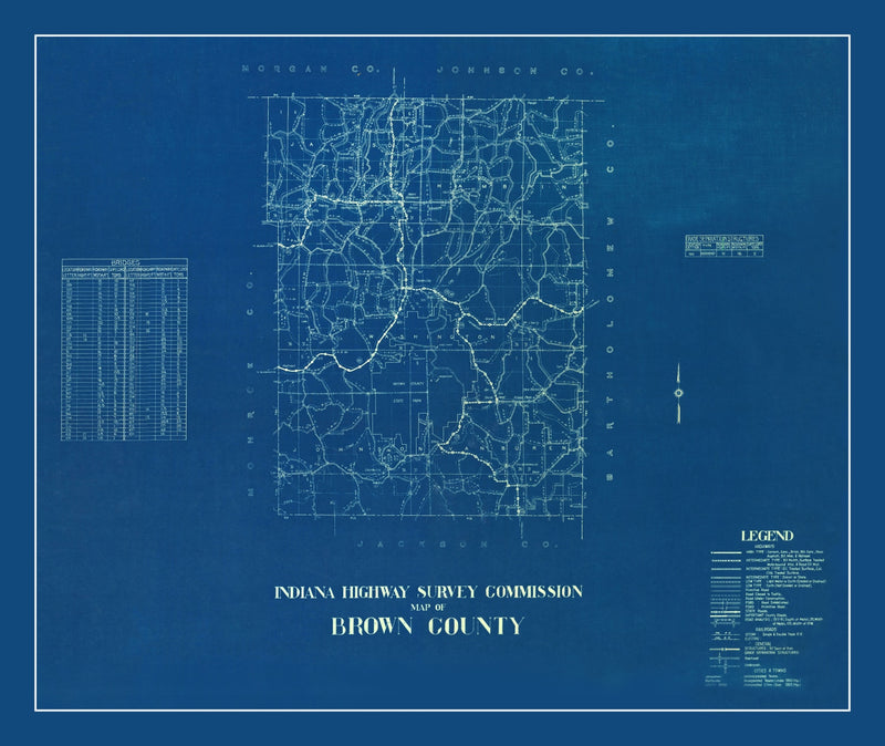 Size comparison using Vintage Map of Brown County, Indiana 1936