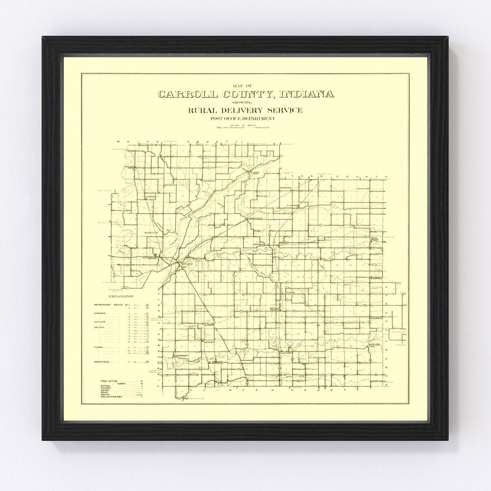 Carroll County Vintage Map 1910