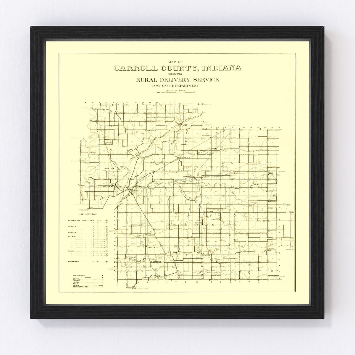 Carroll County Vintage Map 1910