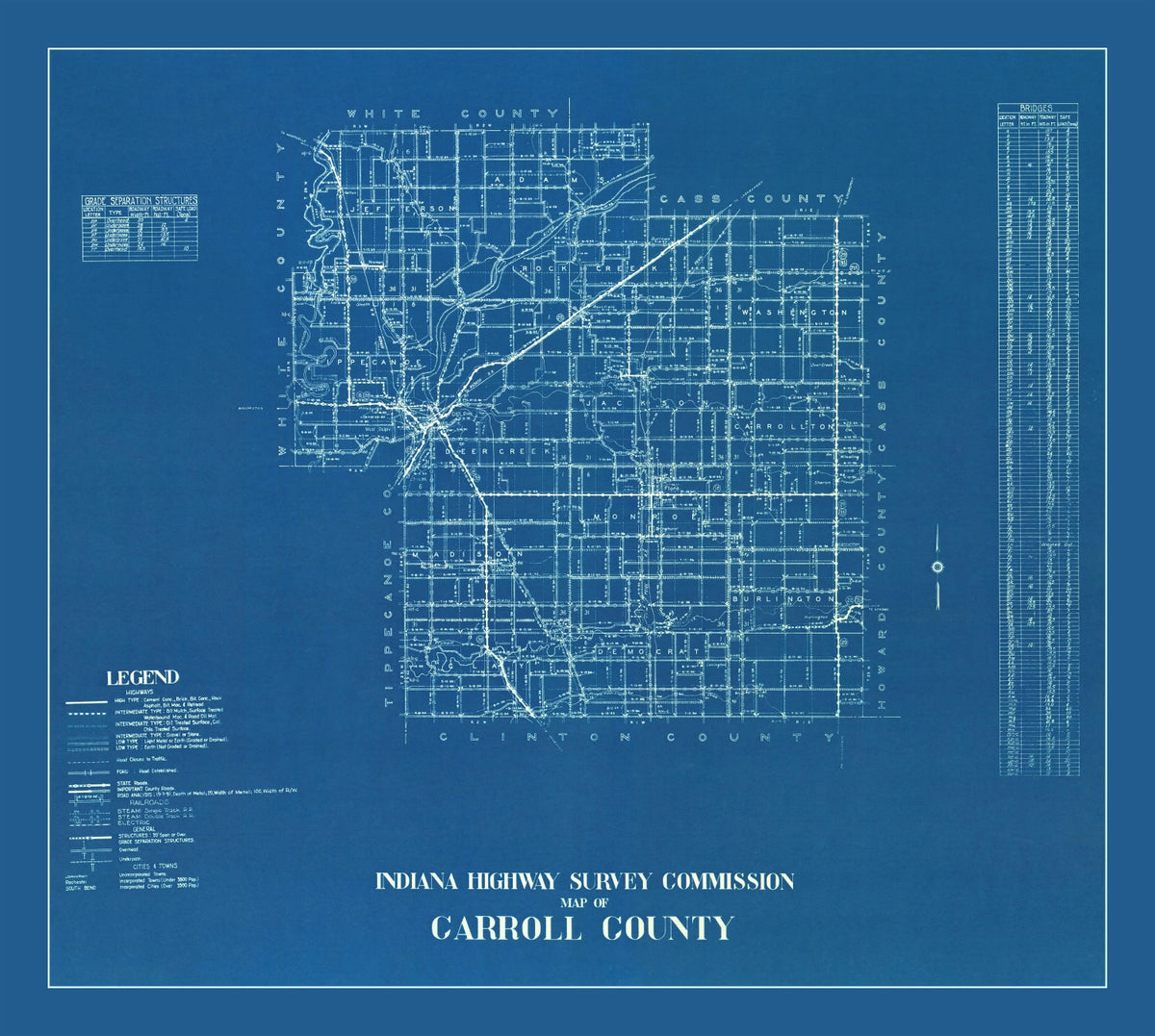 Preview of Vintage Map of Carroll County, Indiana 1936