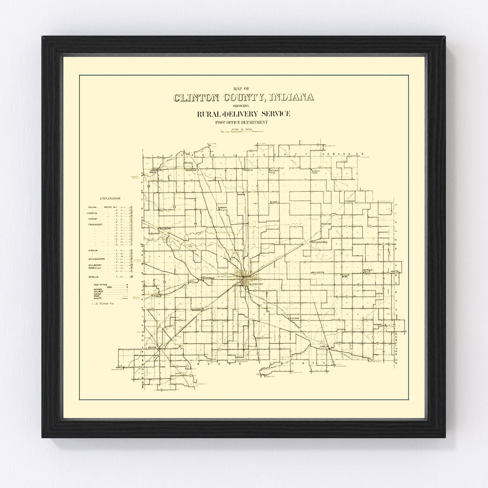 Clinton County Vintage Map 1911