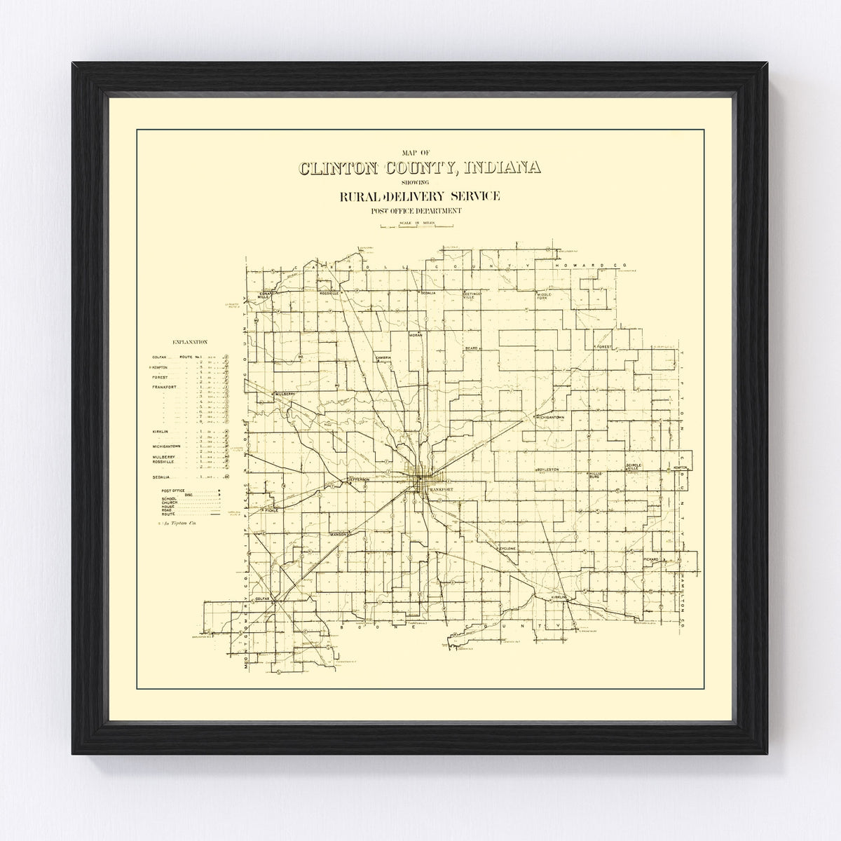 Clinton County Vintage Map 1911