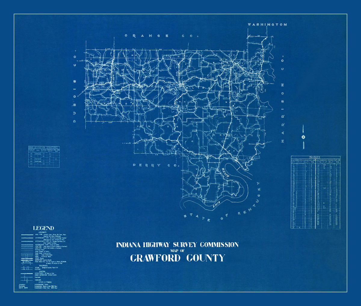 Preview of Vintage Map of Crawford County, Indiana 1936