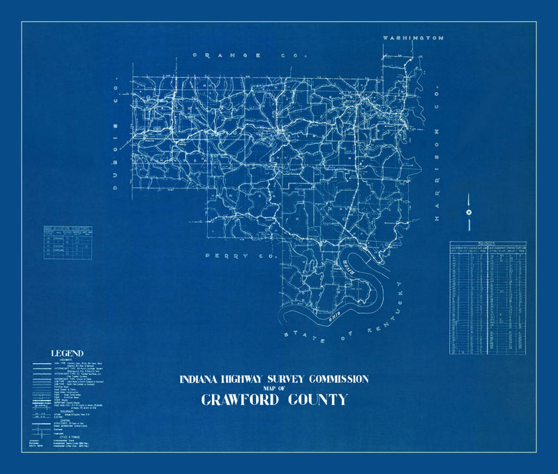 Size comparison using Vintage Map of Crawford County, Indiana 1936