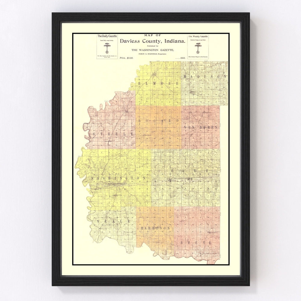 Daviess County Vintage Map 1905
