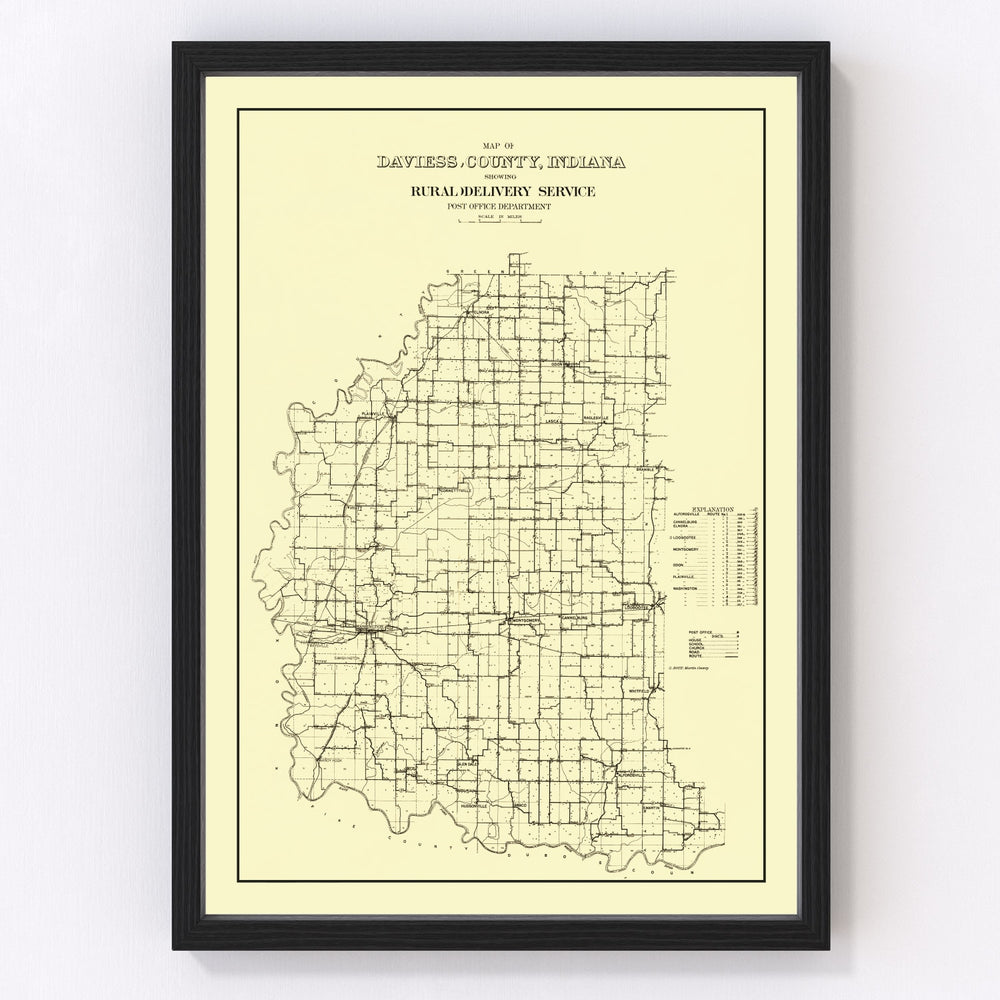 Daviess County Vintage Map 1910
