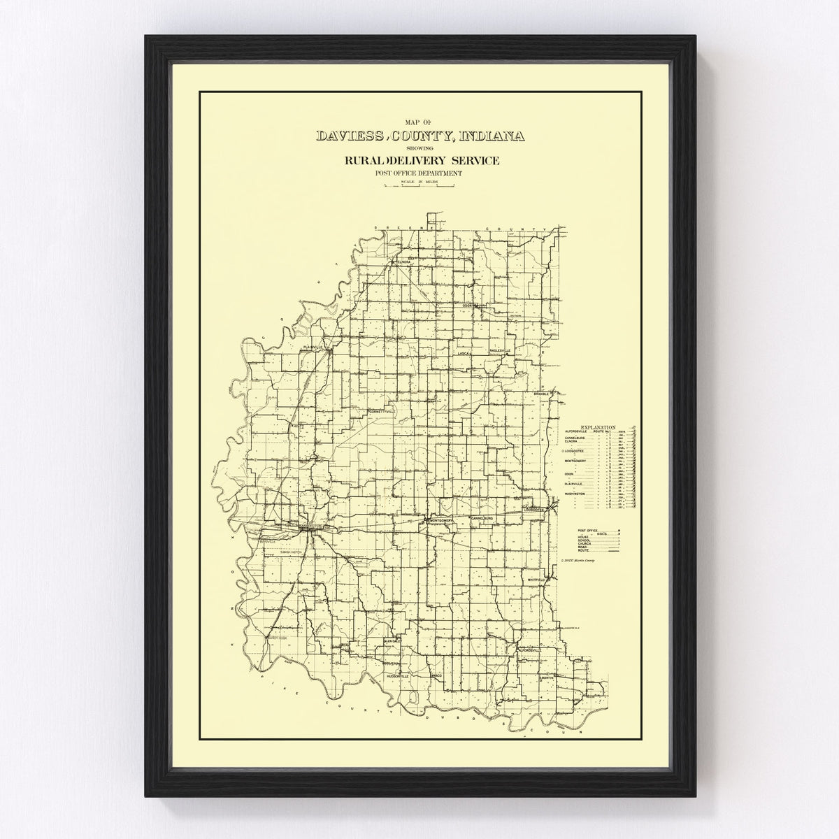 Daviess County Vintage Map 1910