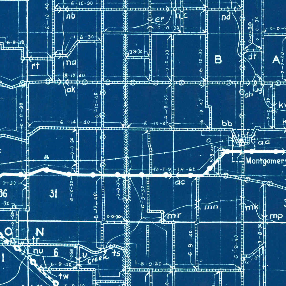 Restored historic details from the 1936 county map of Daviess County, Indiana