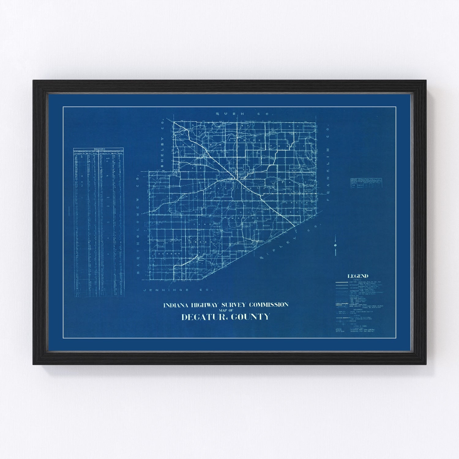 Vintage Map of Decatur County, Indiana 1936 by Ted's Vintage Art – Teds ...