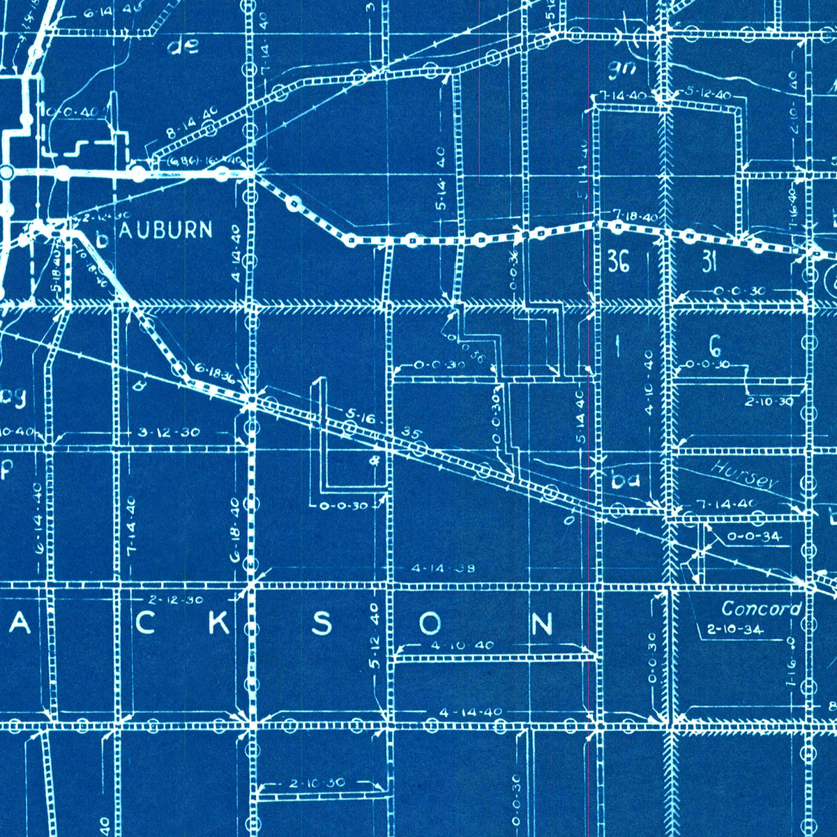 Restored historic details from the 1936 county map of DeKalb County, Indiana