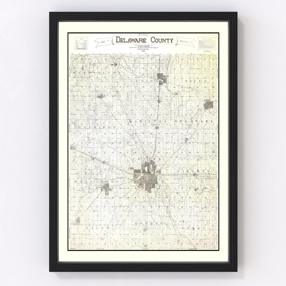 Delaware County Vintage Map 1904