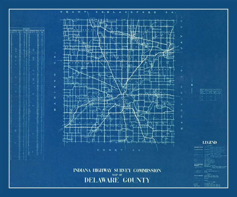 Size comparison using Vintage Map of Delaware County, Indiana 1936