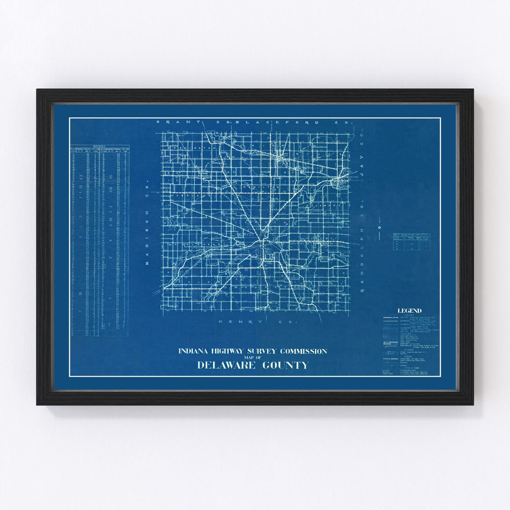Delaware County Vintage Map 1936