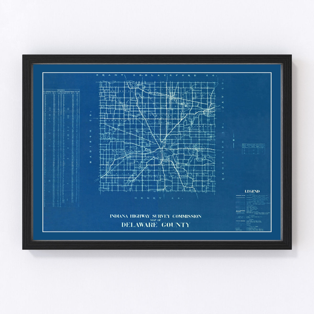 Delaware County Vintage Map 1936