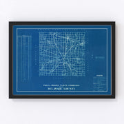 Delaware County Vintage Map 1936