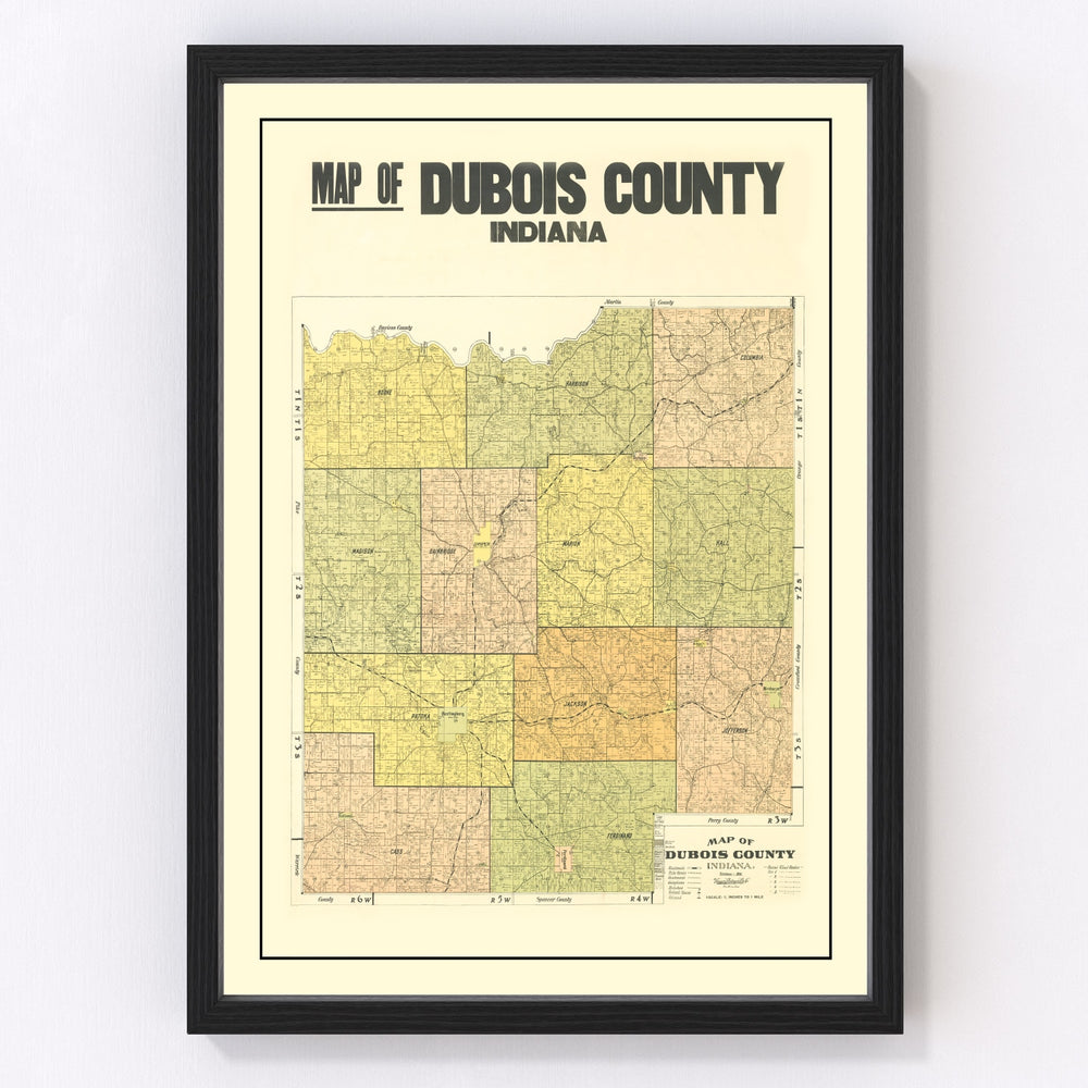 Dubois County Vintage Map 1914