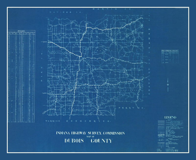 Size comparison using Vintage Map of Dubois County, Indiana 1936