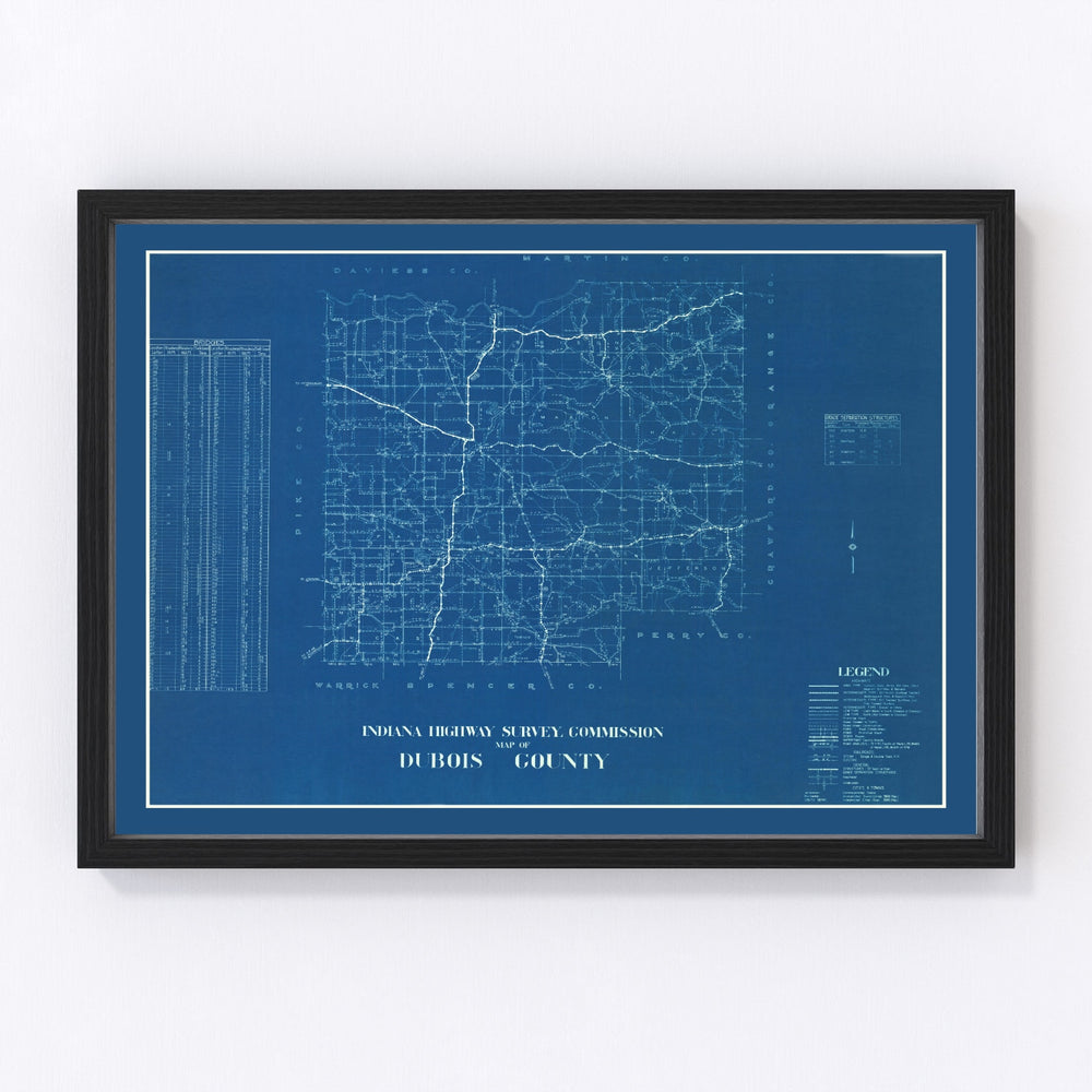 Dubois County Vintage Map 1936