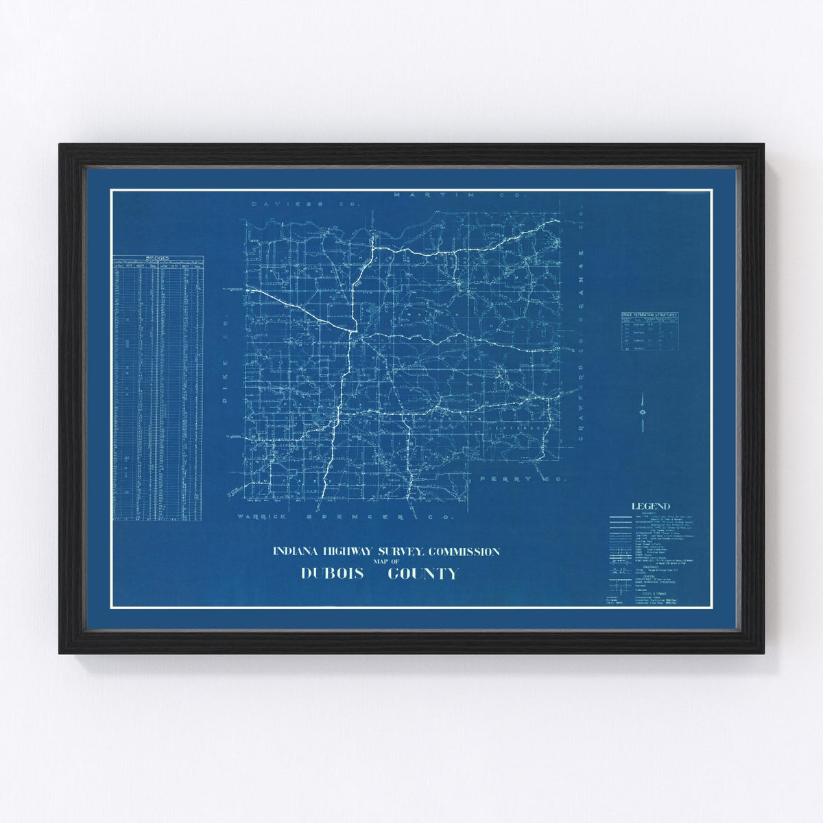 Dubois County Vintage Map 1936