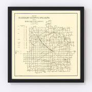 Elkhart County Vintage Map 1909
