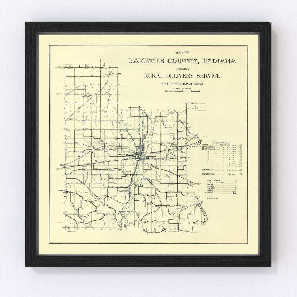 Fayette County Vintage Map 1912