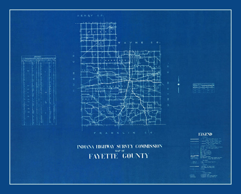 Size comparison using Vintage Map of Fayette County, Indiana 1936
