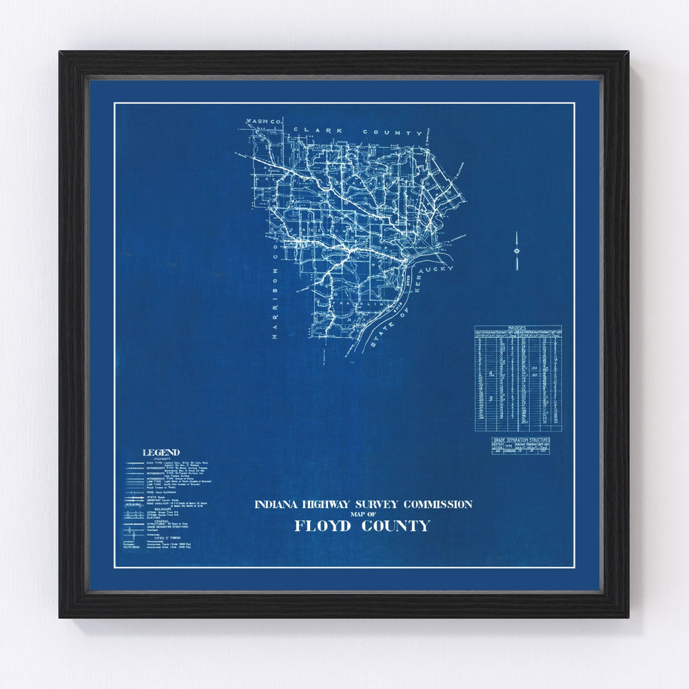 Floyd County Vintage Map 1936