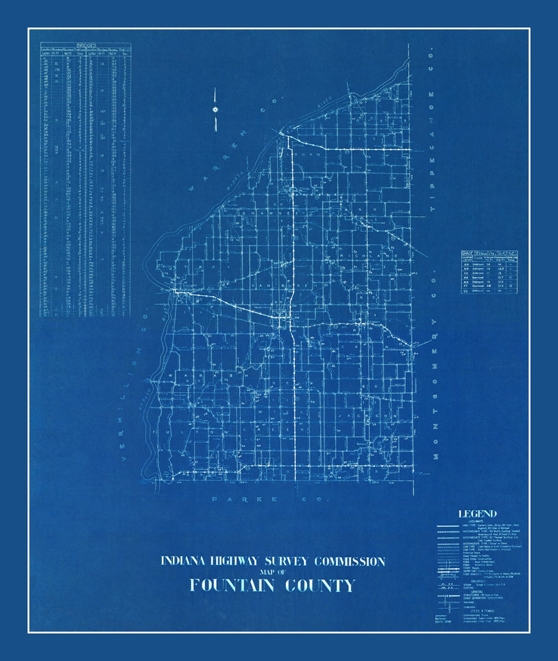 Size comparison using Vintage Map of Fountain County, Indiana 1936