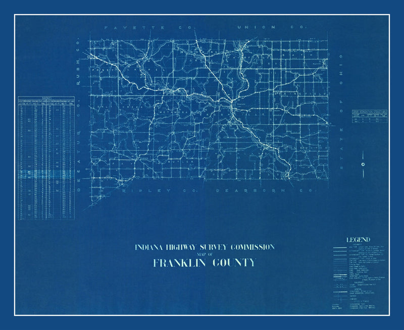 Size comparison using Vintage Map of Franklin County, Indiana 1936