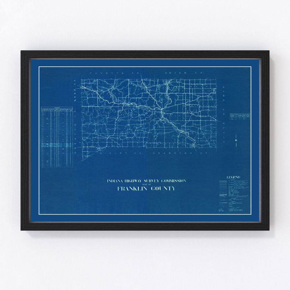 Franklin County Vintage Map 1936
