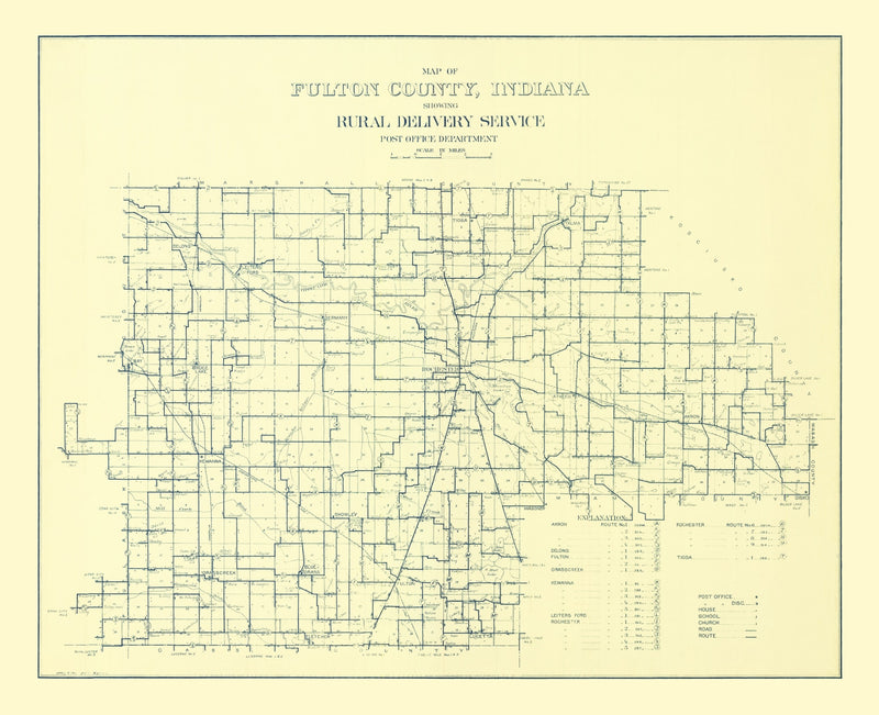 Size comparison using Vintage Map of Fulton County, Indiana 1911