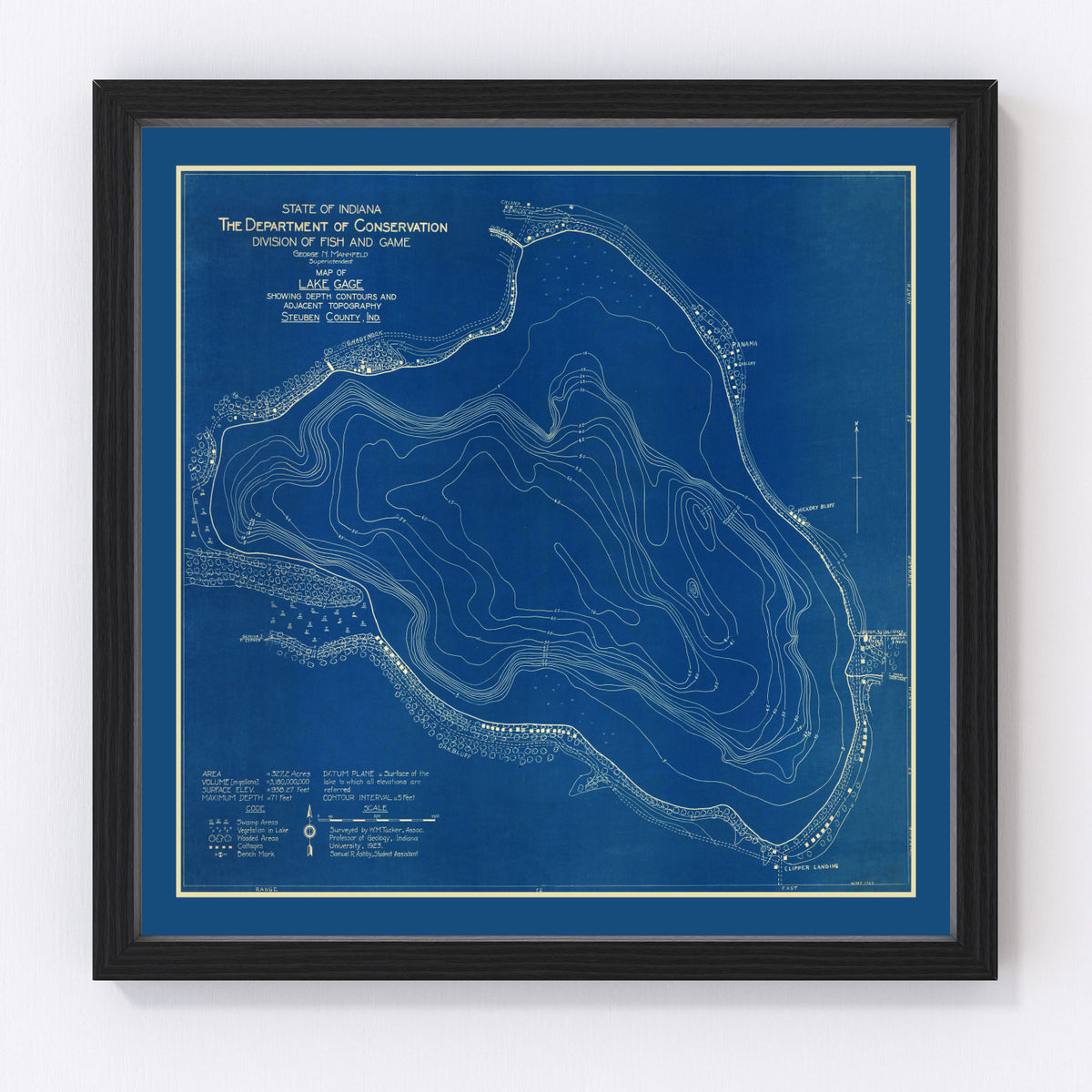 Gage Lake Vintage Map 1923