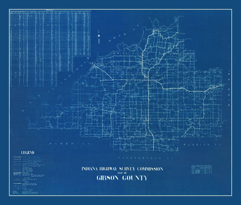 Size comparison using Vintage Map of Gibson County, Indiana 1936