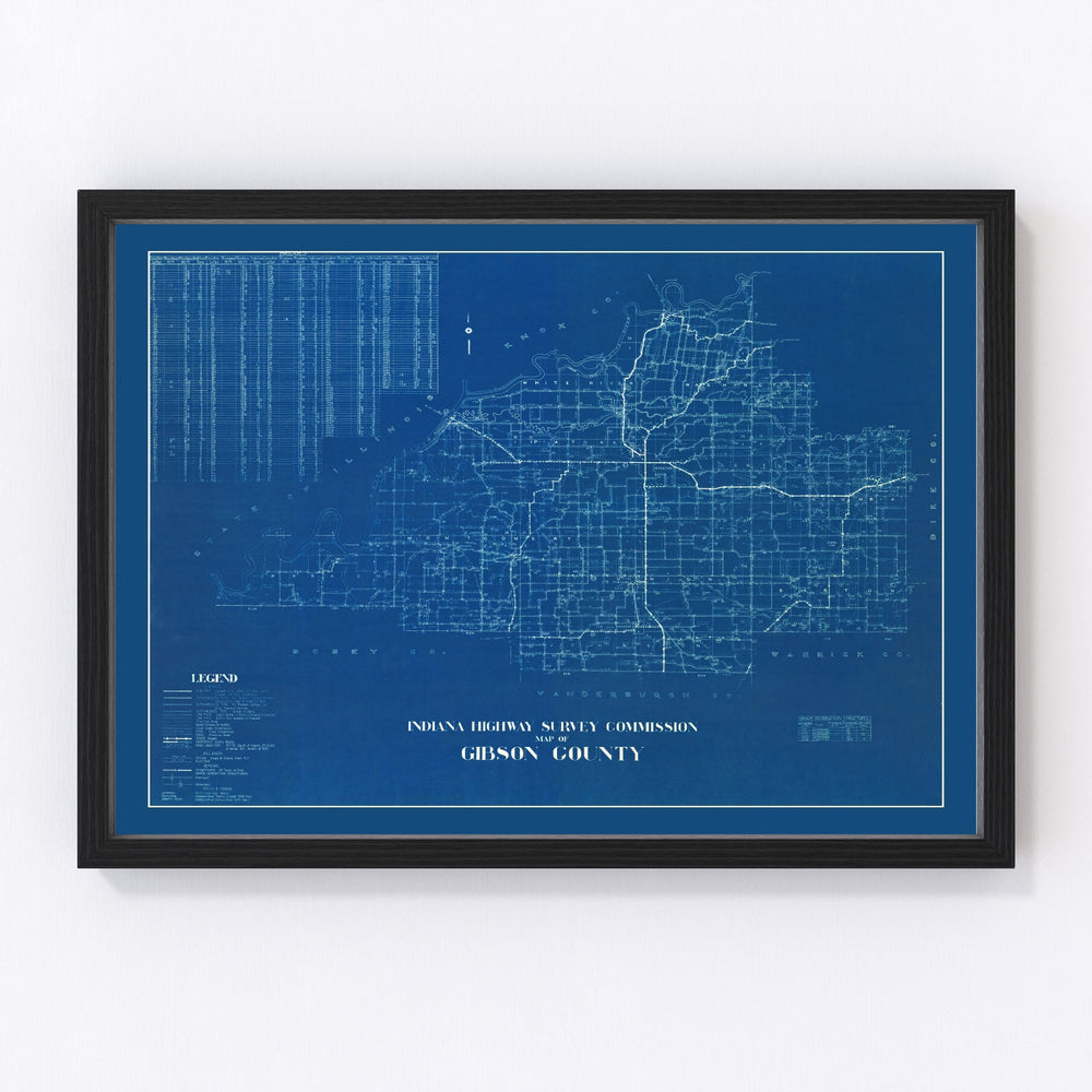 Gibson County Vintage Map 1936